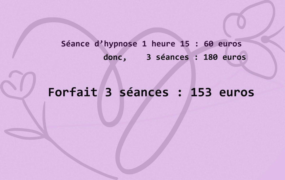 3 séances pour 153 euros au lieu de 180 euros